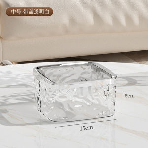Transparent Acrylic Desktop Storage Box with Lid Cosmetic Jewelry Organizer Multi-Functional High-End Sensation Square Shape