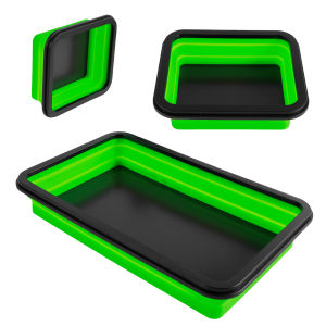 3/4 Pcs Collapsible Magnetic Parts Tray Set Silicone Magnetic Tool Box Square Storage Tray Organizer for Screw Bolt Nut Washer