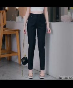 Vertier กางเกงขายาว No.51009 ผ้ายืด กระเป๋าแต่งเสริม