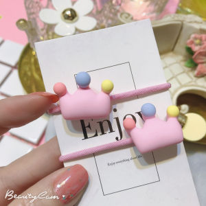 ริบบิ้นผมลายเมฆและริบบิ้นสีรุ้งสำหรับเด็กผู้หญิง ริบบิ้นผมทรงมงกุฎดาวน่ารัก ริบบิ้นยางยืดสำหรับผูกผมของเด็ก