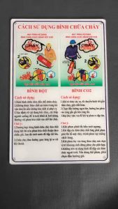 Bảng mica Cách sử dụng bình chữa cháy bột và khí KT 20 x 30cm