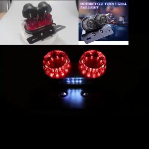 Đa Năng 12V Đèn LED Xe Máy Phanh Đuôi Đèn Tín Hiệu Sửa Đổi Đèn Cảnh Báo Với Biển Số Giá Đỡ Moto Phụ Kiện