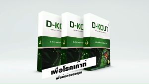 ดีเก๊าท์ D-KOUT ผลิตภัณฑ์เสริมอาหาร สำหรับโรคเก๊าท์ ปวด บวม แดง แสบร้อน กรดยูริคสูง ไตทำงานไม่ดี