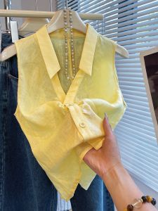 SHENGHUOYA | Elegant Summer Sleeveless Polo Shirt Unique Style