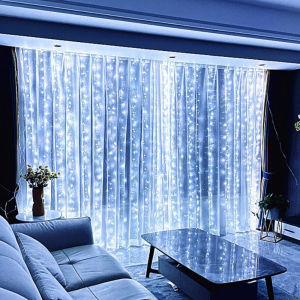 1pc 6x3/3x3/3x2/3x1m USB LED Curtain String Lights Bedroom Christmas Garland Fairy Lamp Wedding Party Home Decoration Lighting