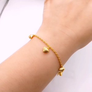 Yon Hing Rantai Tangan P olo Laser Cut 5 Love Emas 916
