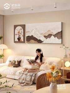 JILEDUO | Slate Painting Scenery Decorative Wall Hanging