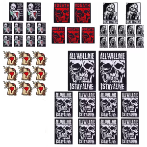 10PCS Horror Skull Embroiderd Patches Punk Horror Movie Embroidey Patch Iron On Patches For Clothing Jackets DIY Sewing Patch
