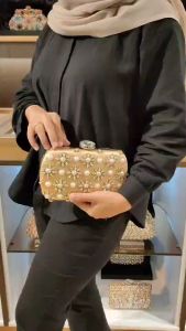 Waiwai Tas Pesta Wanita Mewah Elegant Oval Payet Sling Bag Unik Murah Dompet Pesta Cantik 21004 351