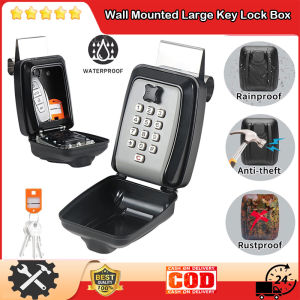 ⭐️【มีในสต๊อก+คลังสินค้าท้องถิ่น】⭐ตู้นิรภัยเก็บกุญแจกล่องล็อคกุญแจขนาดใหญ่ติดผนังพร้อมปุ่มกดตั้งค่าใหม่ได้12หลักรวมกันกล่องกุญแจกลางแจ้งพร้อมกล่องเก็บของฝาครอบกันฝนปลอดภัยสำหรับกุญแจชุดแก้ไขฟรี