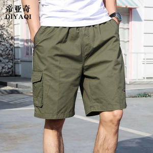 Summer Casual Cotton Shorts for Middle-Aged Men Loose Fit Five-Quarter Length Outdoor Wearable Dad Pants Fashionable Beachwear