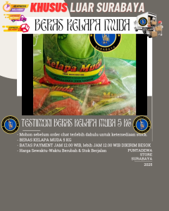 Beras Kelapa Muda 5 kg Khusus Luar Surabaya (Reguler Cargo)