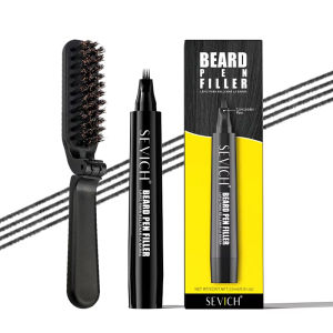 Bộ Bút Tạo Kiểu Tóc Chống Thấm Nước Kèm Cọ Màu Đen/nâu Bút Kẻ Râu Bốn Đầu Dùng Cho Lông Mày Lông Mi Râu - Giải Pháp Cho Tóc Rụng