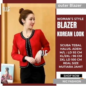 Blazer Kerja Oversize Wanita Variasi Mutiara - NIC Fashion / Blazer Oversize Korea Style Glanice