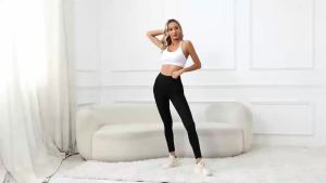 Winter Tummy Control Solid Color High Waist Women Fitness Leggings Push Up Pockets Butt Lift Yoga Pants Sport Running Woman Pant