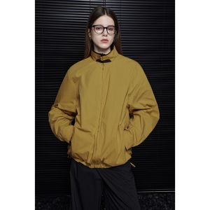 แจ็คเก็ตคอตั้งสองด้านสำหรับผู้หญิง ฤดูใบไม้ผลิและฤดูร้อน 2025 แจ็คเก็ตแบบสวมสีสองชั้น สไตล์ลำลอง แจ็คเก็ตสไตล์ย้อนยุค