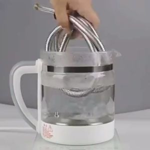 Stainless Steel Hose 1.5M Shower Water Hose Double-hooked Hose with Brass Nuts Bathroom Shower head hose