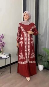 Terbaru Gamis Twill Premium Lengan Panjang Kekinian Murah Dress Wanita Dewasa Muslimah Syari