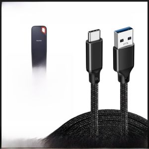 สายข้อมูล SSD ฮาร์ดดิสก์แบบพกพาพร้อมสาย USB-C สำหรับ Apple 15 Huawei สายข้อมูลส่งเร็วพร้อมชาร์จ
