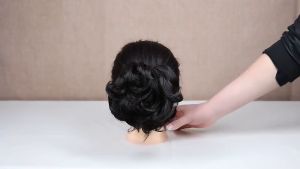 Synthetic Wig Messy Short Curly Hair Bun Doughnut Claw Clip Womens Wig Hair Bun