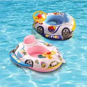 Cartoon Inflatable Car Model For Kids Baby Swimming Ring Tube Infant Swimming Circle Swimming Pool Floating Beach Water Equipment Toy