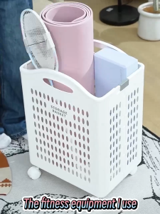 Foldable Laundry Basket With Wheels Large Capacity Dirty Clothes Storage Household Organizer