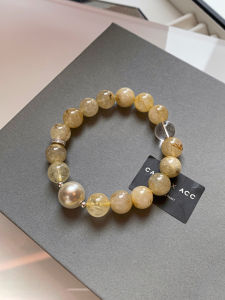 CAFFTI | Natural Yellow Citrine Bracelet Genuine Prosperity Female Luxury