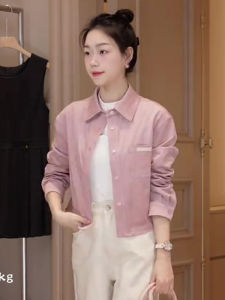 Pink Short Shirt Versatile Commute Style Womens Clothing Cute Youthful Looking Outerwear Spring Season Small Size Friendly