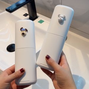 Travel Portable Seal Button Type Washing Cup Student Dormitory Cute Toothbrush Cup Couple Toothpaste Tooth Brushing Utensil Gargle Cup