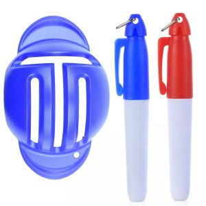 PGM | 1 Pc Golf Ball Line Marker and 2 Pieces Golf Ball Marker Pen Red And Blue Two Color Golf Ball Marker Line Drawing Tool Golf Ball