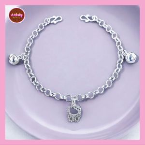 🌈AAbaby Galleries AA320 Original Baby Silver Anklet Bracelet Hello Kitty Rantai Kaki/Tangan/Gelang Kaki Bayi/Kanak