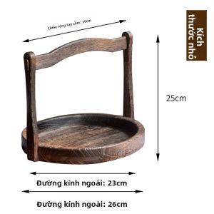TONGMUSHIJIA | Giỏ Đan Gỗ Nguyên Miếng Phong Cách Cổ Điển