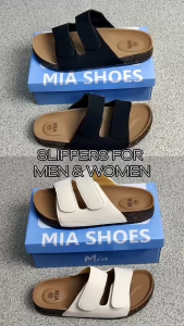 MIA Sandals for Women Double Strap Adjustable Buckle Non-Slip Flat Beach Slippers