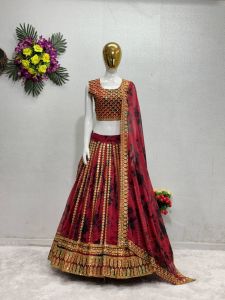 [PRE-ORDER] Semistitched Embroidered Lengha ( Delivery 10 Days )