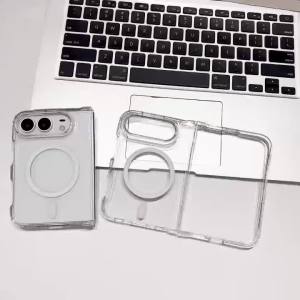 Skin-friendly Transparency Acrylic Magnetic Fold Phone Case For iPhone Duo IPhone Ultra Fold For Magsafe Clear Shockproof Cover