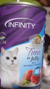 Infinity Grain-Free Tuna in Jelly Wet Cat Food with Toppings - All Life Stages No Artificial Colourant 400g