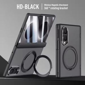 360°Rotate Magnetic Ring Stand Case For Samsung Galaxy Z Fold 8 Ultra 7 For Magsafe Slim Hinge Protection Cover With Screen Film