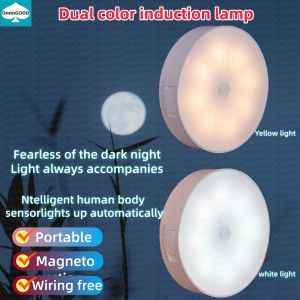 OminGood Motion Detector Night Light Rechargeable LED Battery Lamp for Stairs Bedroom Kitchen Wardrobe Cupboard