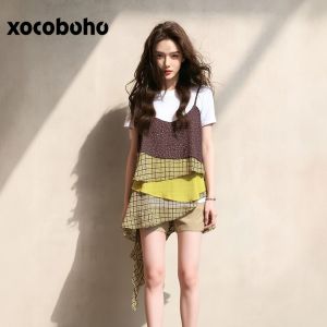 xocoboho | Fashionable Unique Spliced Camisole Womens Top