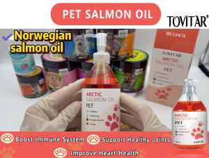 Tovitar® 100%Wild‑Caught Premium Salmon Oil for Dogs & Cats | Promotes Healthy Heart | Enhances Skin & Coat Wellness | Supports Joint Health | Boosts Pet Immune Defense | Rich in Omega‑3 EPA Fatty Acids & DHA | Natural Source of Pet Vitality