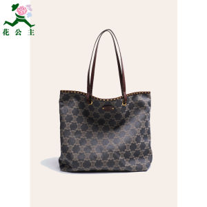 Floral Princess Canvas Denim Commuter Bag Large Capacity Shoulder Handbag Womens Tote Bag Korean Style Soft Handbag