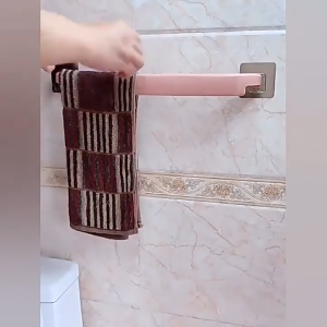 พร้อมส่ง!!ราวแขวนผ้า สำหรับแขวนผ้าขนหนู ผ้าเช็ดตัว แบบกาวติดผนัง ไม่ต้องเจาะ ใช้งานง่าย แข็งแรง