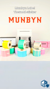 MUNBYN Big Thermal Label Sticker Roll | Custom Sticker Label | Branded Label | Barcode Label | Name Sticker Printing
