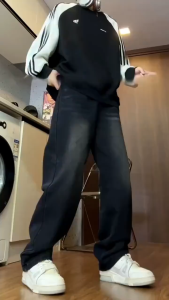 Celana jumbo Baggy Jeans wisker // Celana Gombrong Jeans Loose Pants // Jeans Wid Leg Wisker Pria Tebal Nyaman Panjang Branded Distro