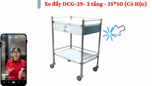 Xe Đẩy DCG-29 Đức Cường Inox 2 Tầng 35 x 50 (Có Hộc) – Giải Pháp Tiện Lợi Cho Mọi Nhu Cầu Vận Chuyển