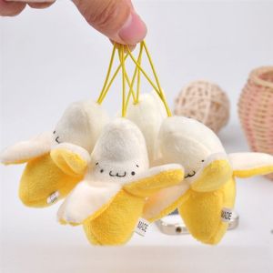 Banana Key Chain Pendant Plush Stuffed Kawaii Cute Home Decor Birthday Gift Plushie Tuffed Soft Backpack Bag Phone Pendant