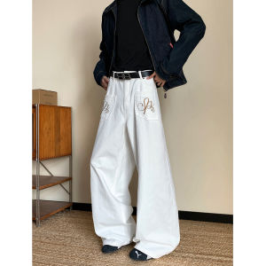 Cleanfit กางเกงยีนส์ทรงหลวมชายทรงหลวมสไตล์อเมริกัน ทรงหลวม ทรงหลวม กางเกงขายาวทรงหลวมฤดูใบไม้ร่วง