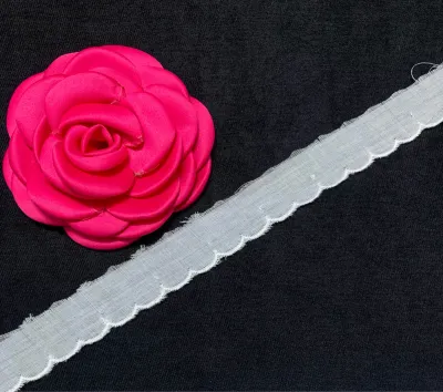Ren viền trang trí quần áo ren chỉ thêu ren viền phụ kiện đồ handmade khăn bàn xinh xắn ren viền trắng chỉ bóng cotton