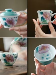 Cốc Trà Bằng Gốm Sứ Vẽ Tay Cao Cấp Dùng Tại Nhà Cốc Trà Không Bỏng Bộ Trà Thủ Công Cổ Điển Dụng Cụ Trà Gốm Sứ Dehua