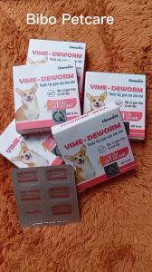 Vime-deworm sổ giun sán dạng viên uống an toàn cho chó con lần dùng một liều hộp 10 viên - Bibopetcare